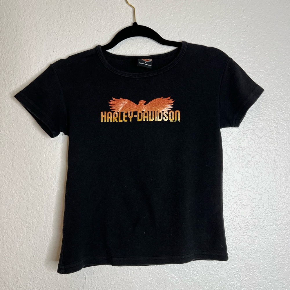 Girls Harley Davidson Black and Orange Arizona Tee